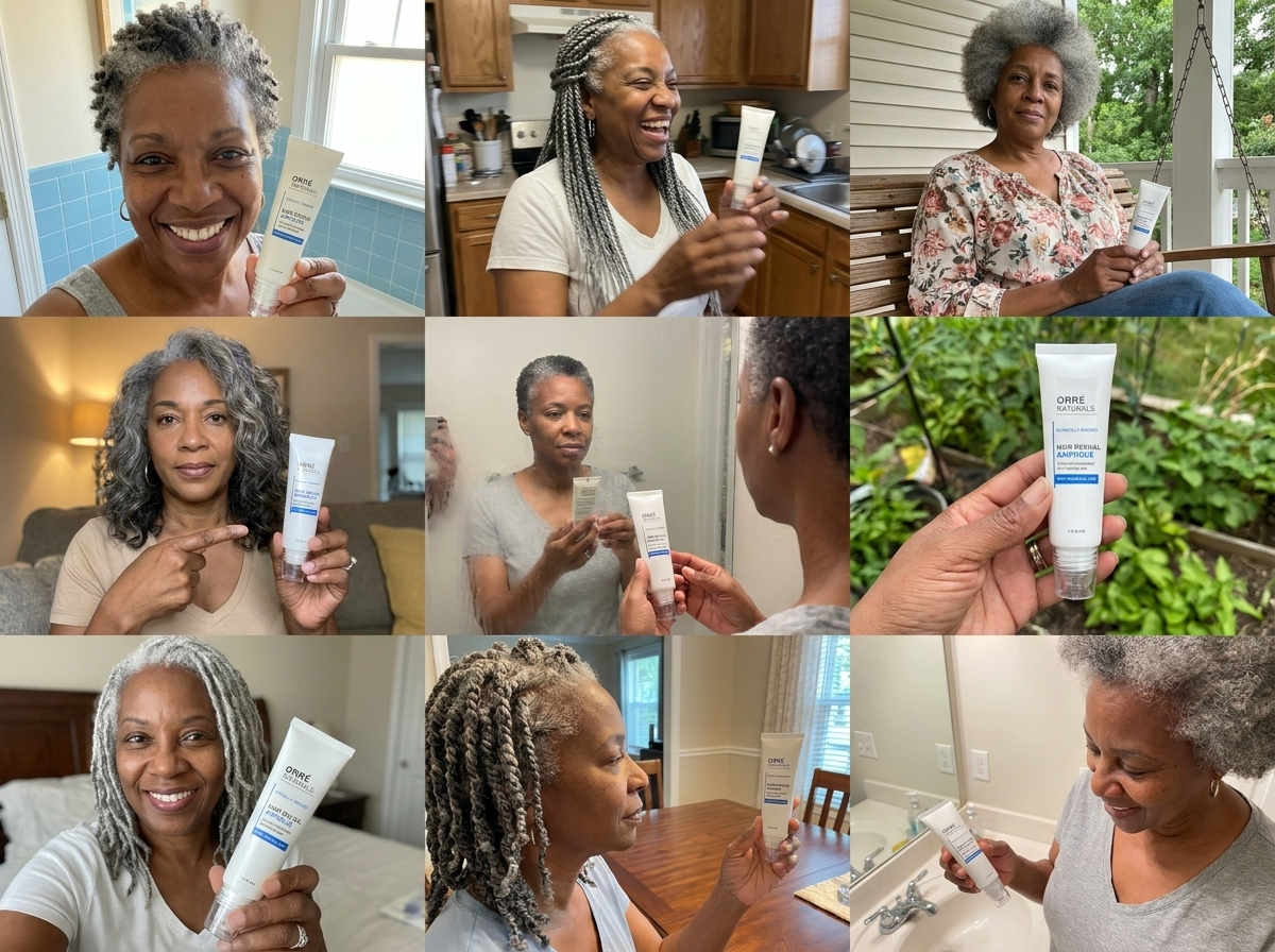 Collage of women using OrreNaturals at home